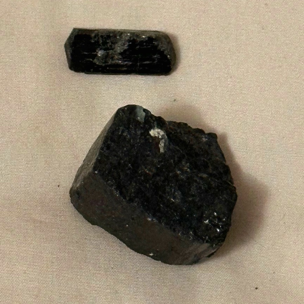 2pieces genuine black tourmaline, symbolizes protection, grounding, & healing